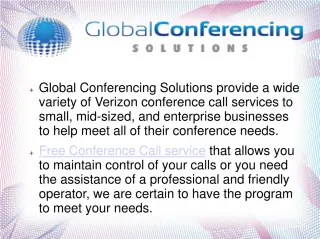 Global conferencing solution - slide 1