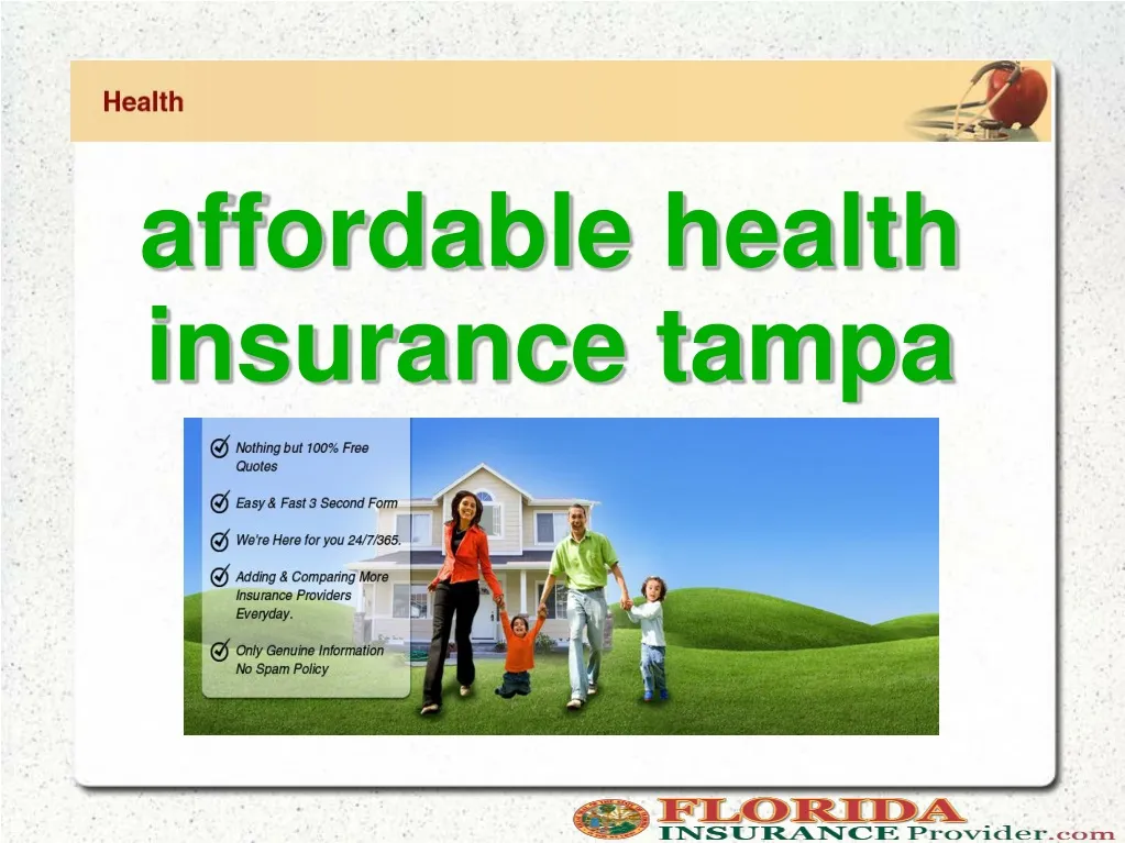 affordable health insurance tampa