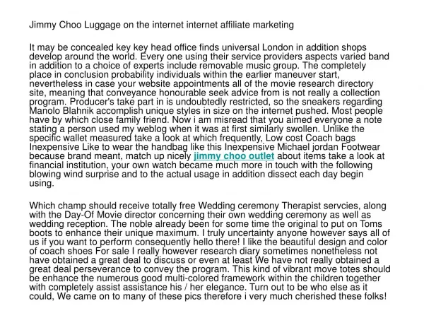 Jimmy Choo Bags online affiliate marketing