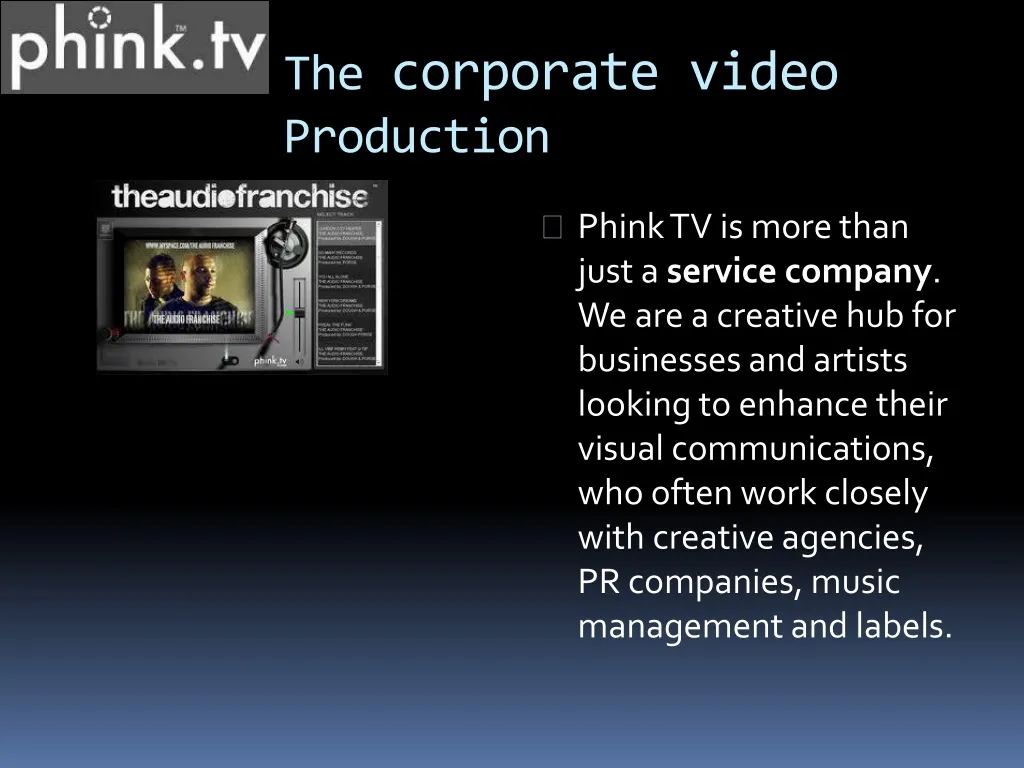 the corporate video production