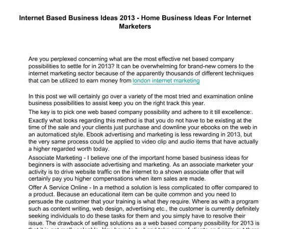 london internet marketing