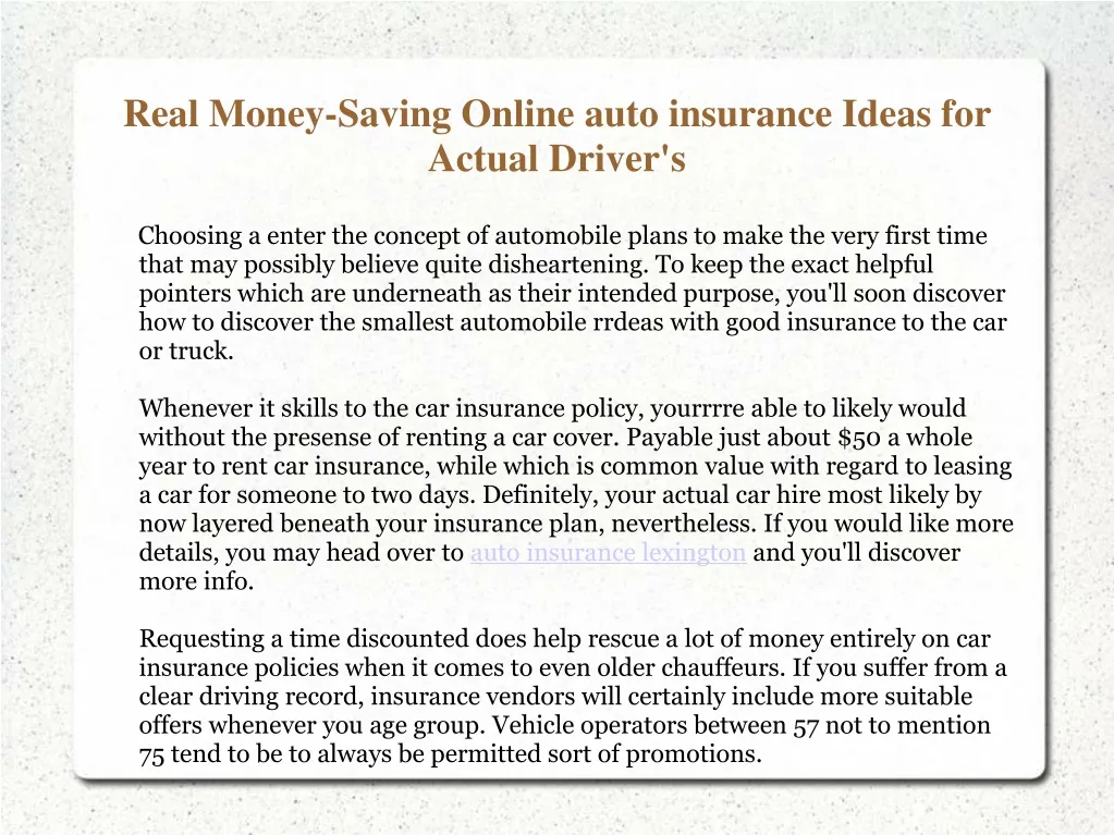 real money saving online auto insurance ideas for actual driver s