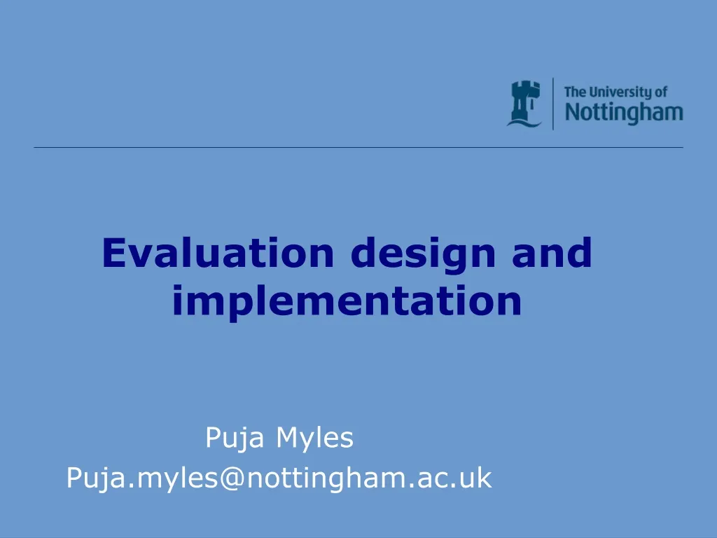 evaluation design and implementation