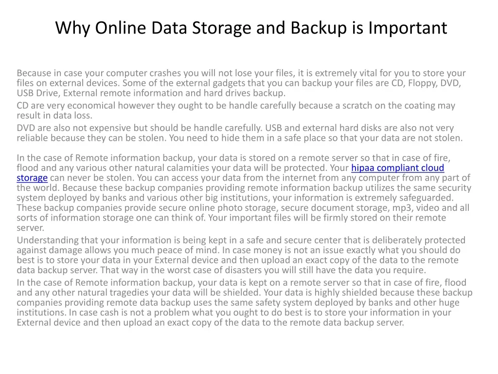 why online data storage and backup is important