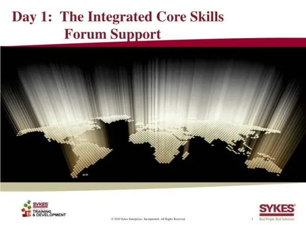 Online Support Forum Training - Day 1