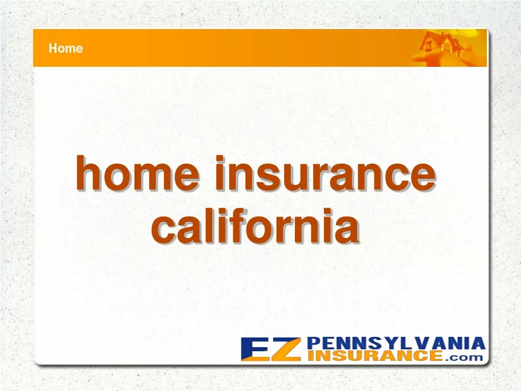home insurance california