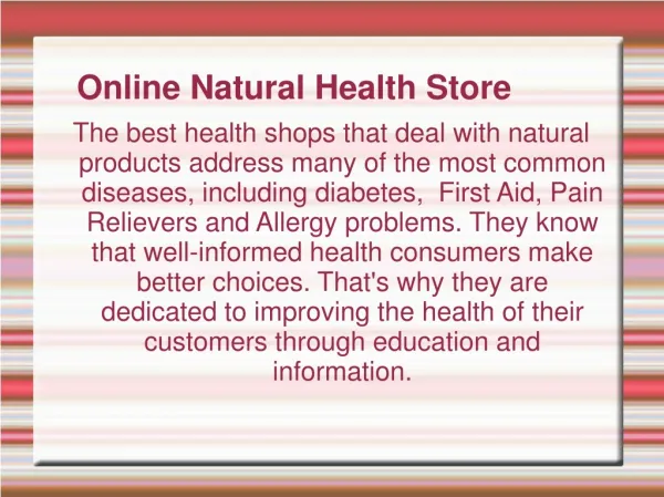 health and natural food store