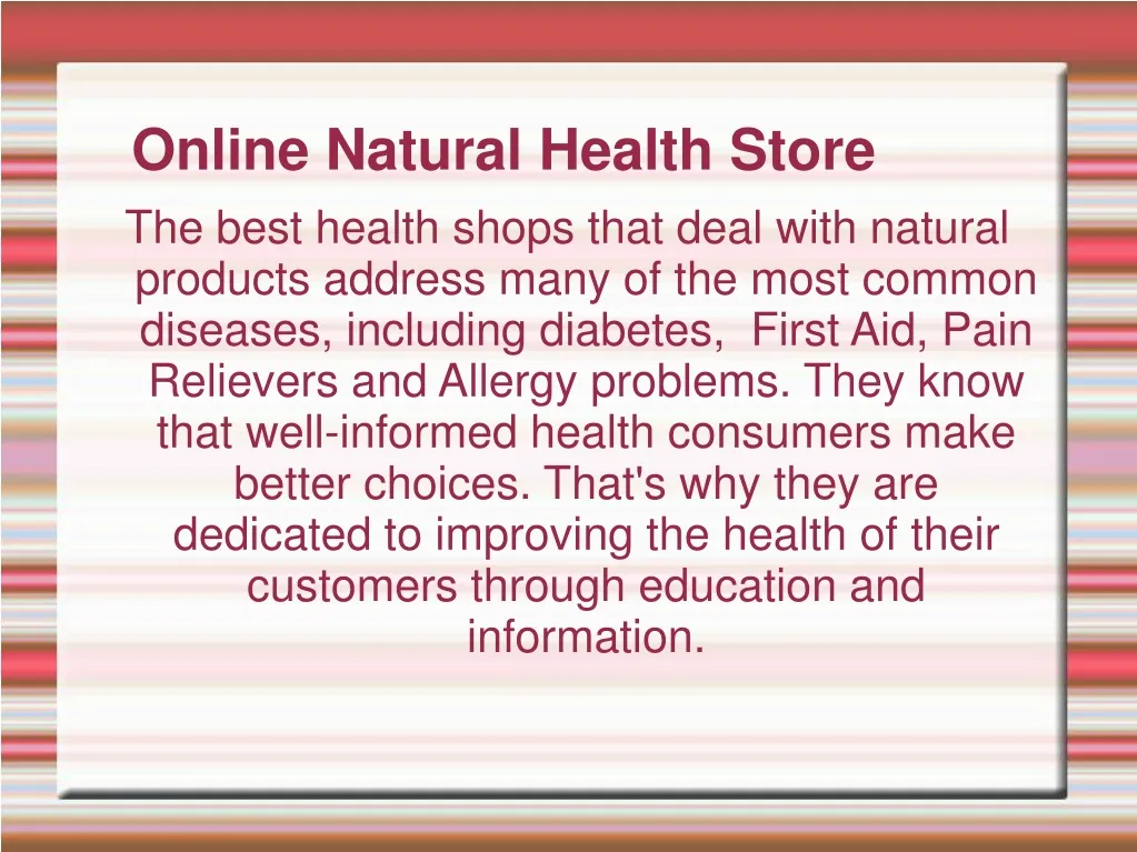 online natural health store