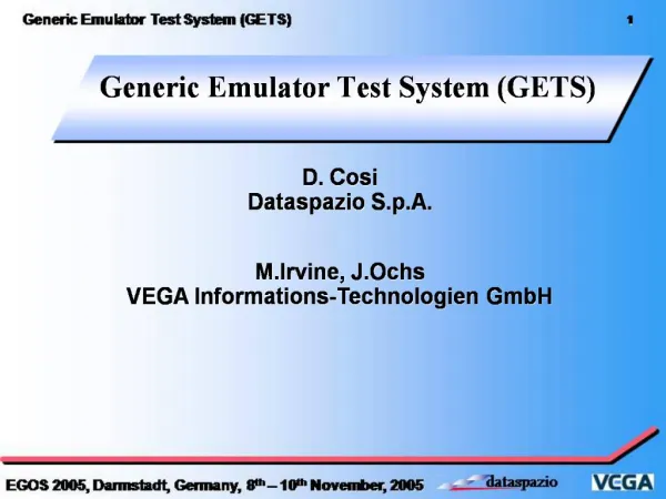 Generic Emulator Test System GETS