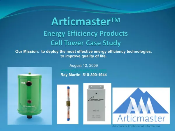 ArticmasterTM Energy Efficiency Products Cell Tower Case Study