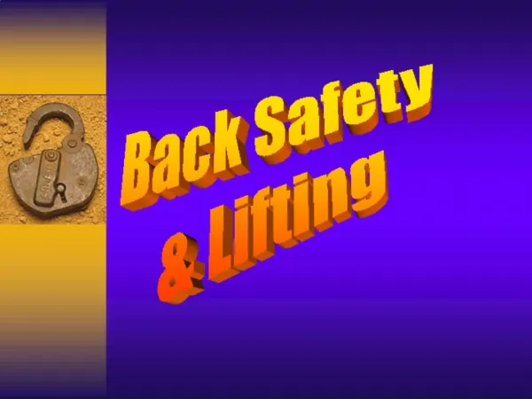 Back Safety/Lifting