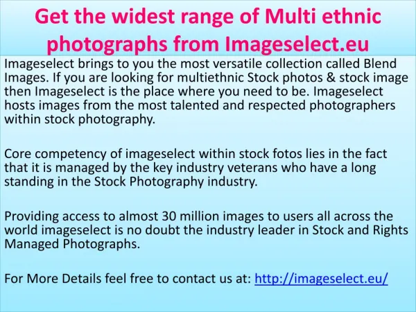 Get the widest range of Multi ethnic photographs from Images