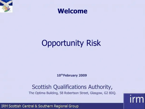 Welcome Opportunity Risk