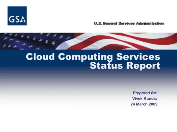 Cloud Computing Services Status Report
