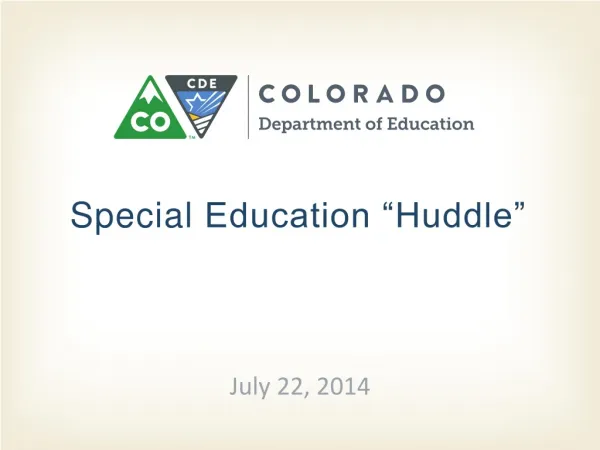 Special Education “Huddle”