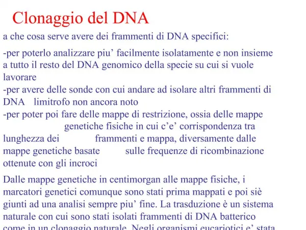Clonaggio del DNA