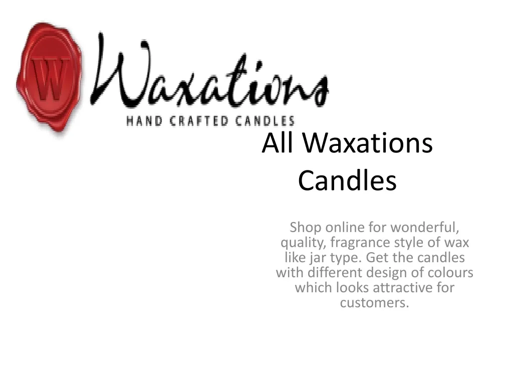 all waxations candles