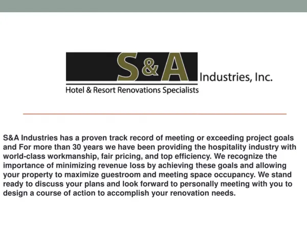 S & A Industries