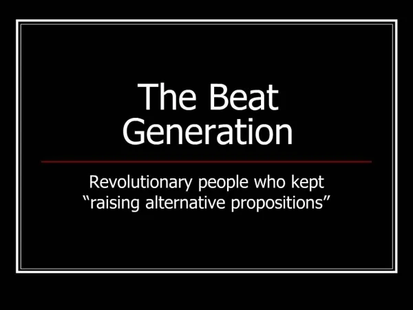 The Beat Generation