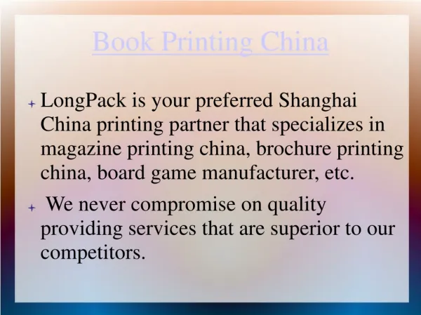 Book Printing China