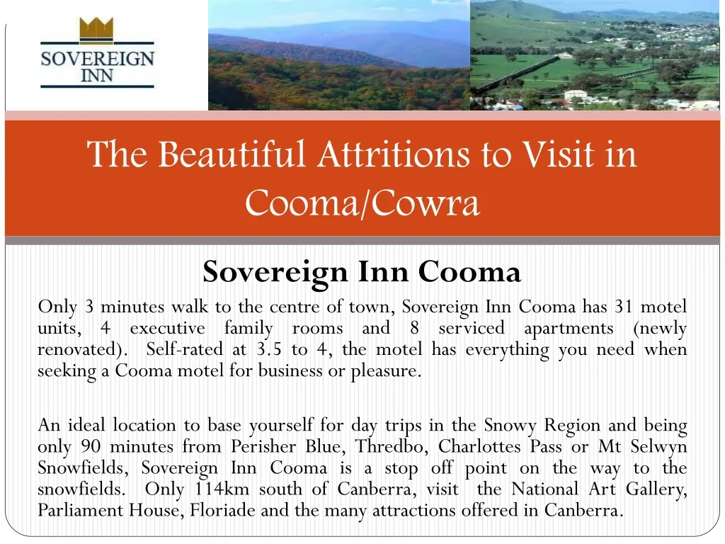 the beautiful attritions to visit in cooma cowra