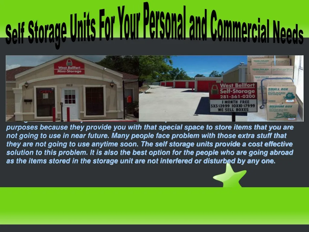 self storage units for your personal