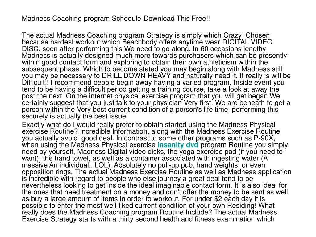 madness coaching program schedule download this