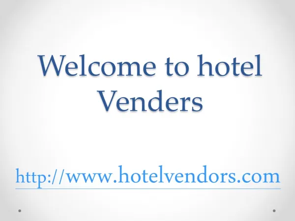 hotel vendors