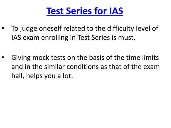 Test Series for IAS