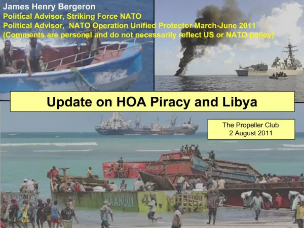 Update on HOA Piracy and Libya