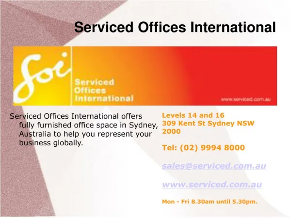 Serviced Offices in Sydney, Australia