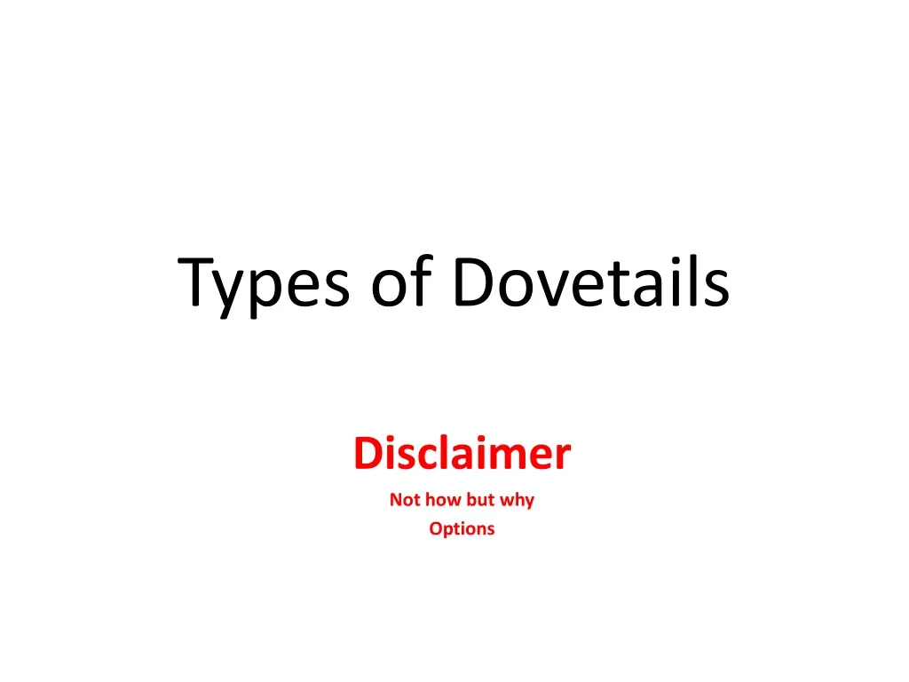 types of dovetails