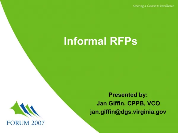 Informal RFPs