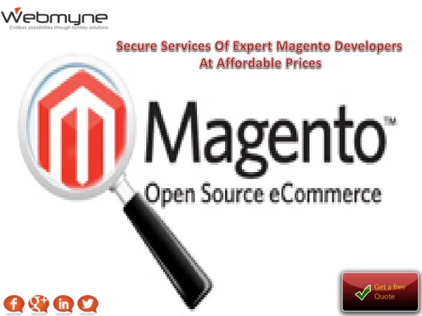 Secure Services Of Expert Magento Developers At Affordable P
