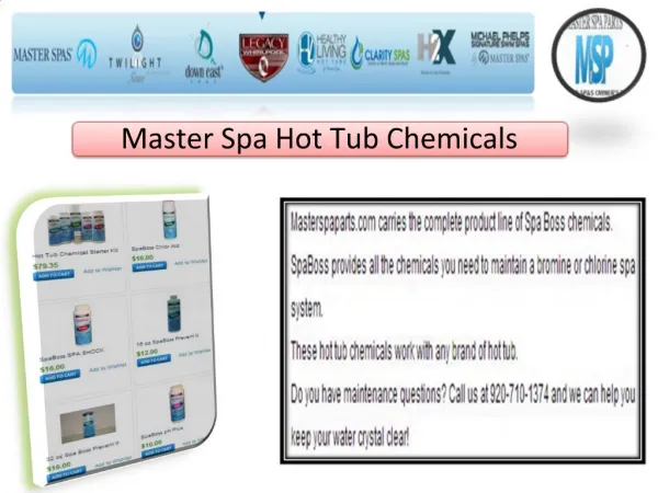 Master Spa Hot Tub Chemicals