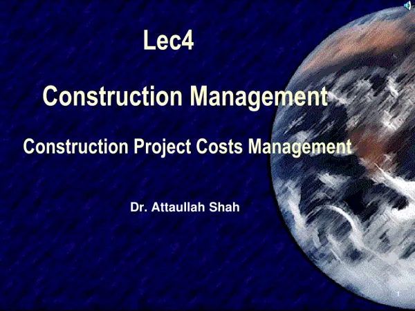 Construction Management Construction Project Costs Management
