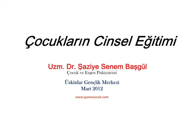 ocuklarin Cinsel Egitimi