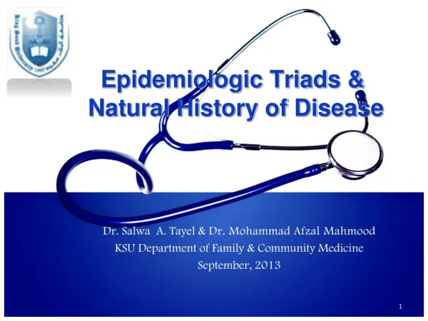 Epidemiologic Triads &amp; Natural History of Disease