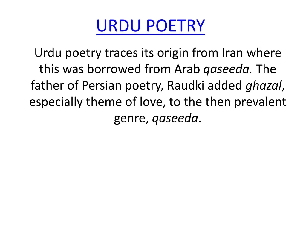 urdu poetry