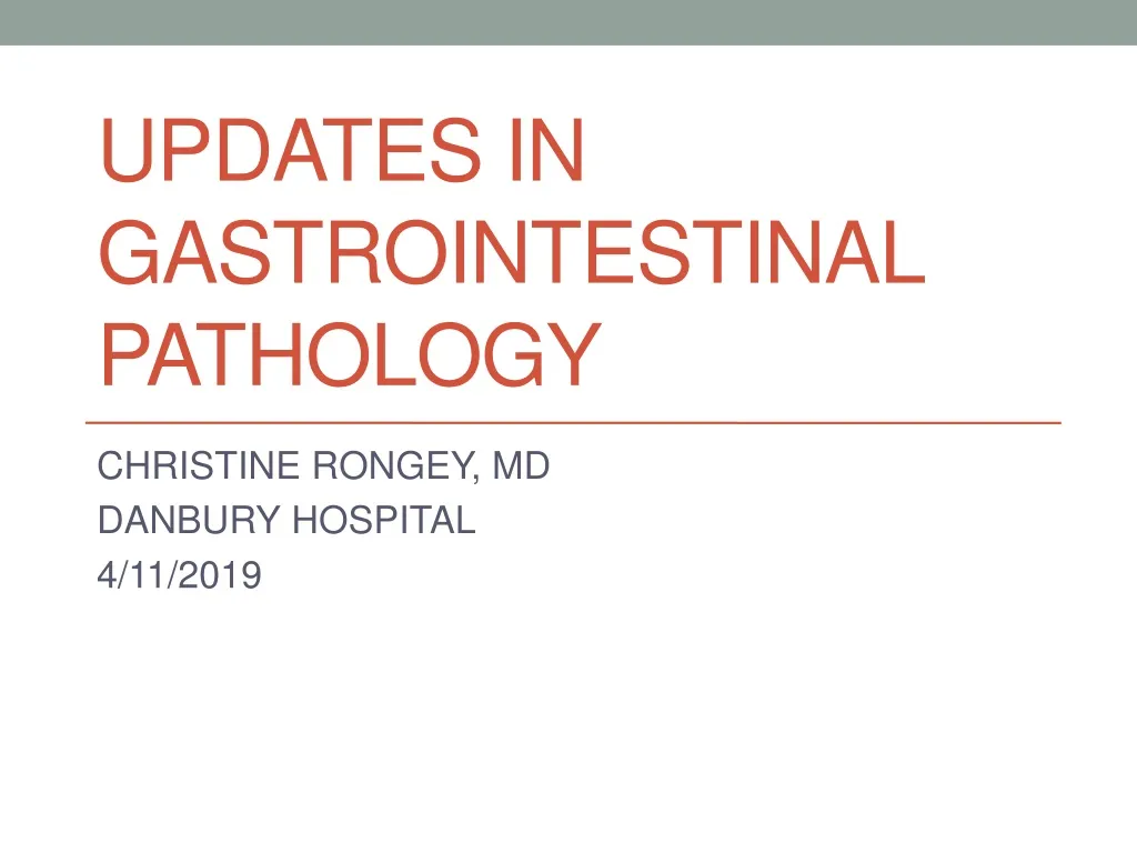 updates in gastrointestinal pathology