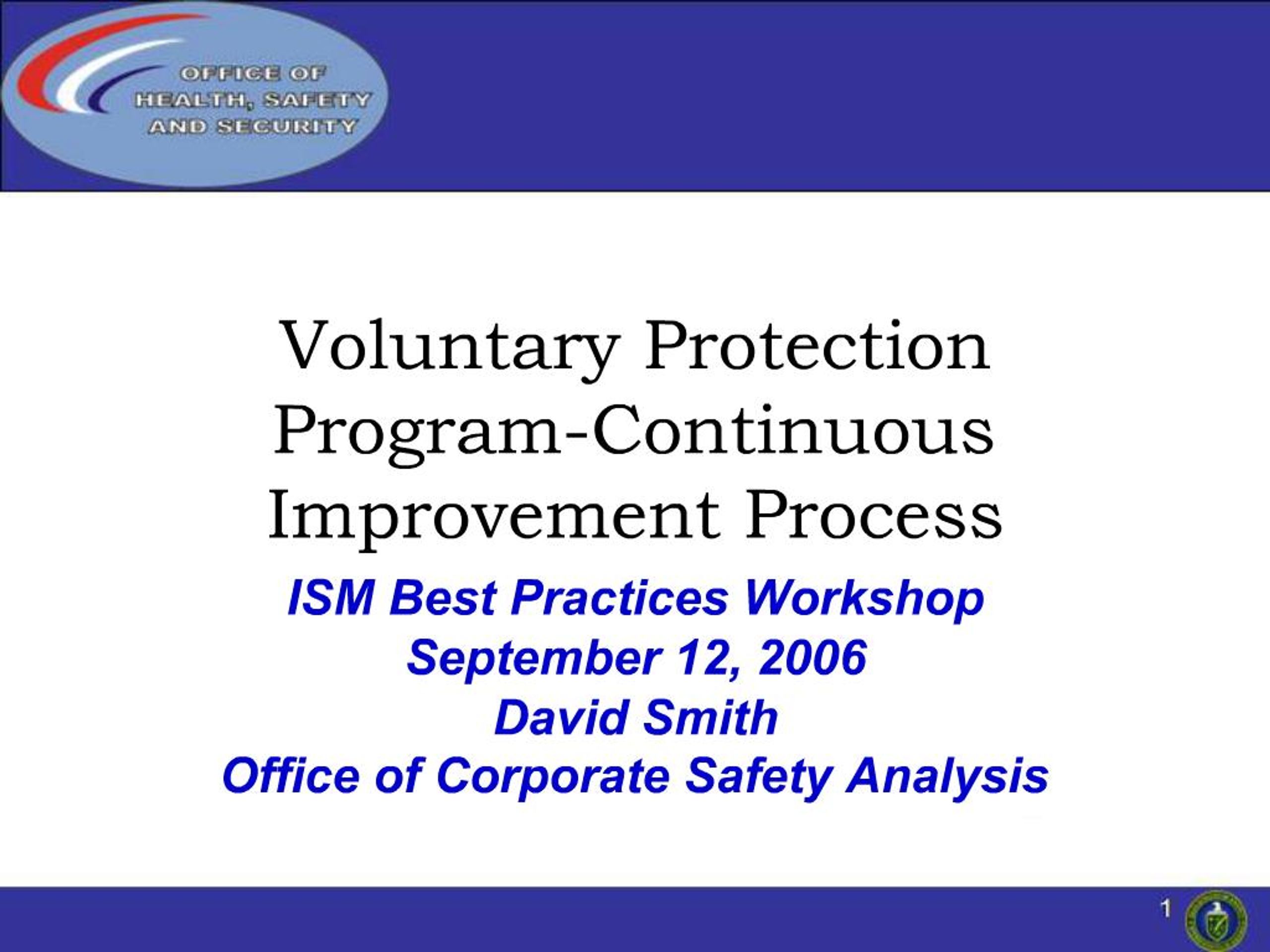 Voluntary Protection Program Commitment PPT - Voluntary Protection Program-Continuous Improvement Process ...