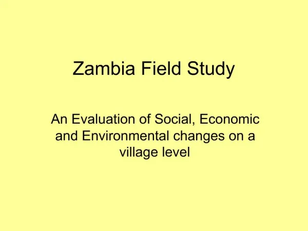 Zambia Field Study