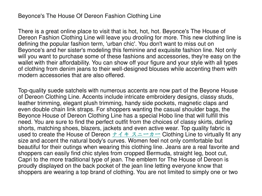 beyonce s the house of dereon fashion clothing