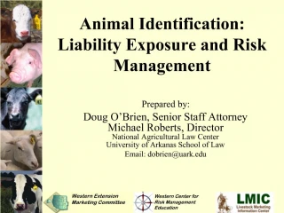 Animal Identification: Liability Exposure and Risk Management - slide 1