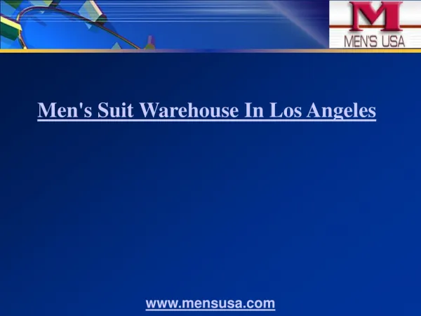 Men's Suit Warehouse In Los Angeles