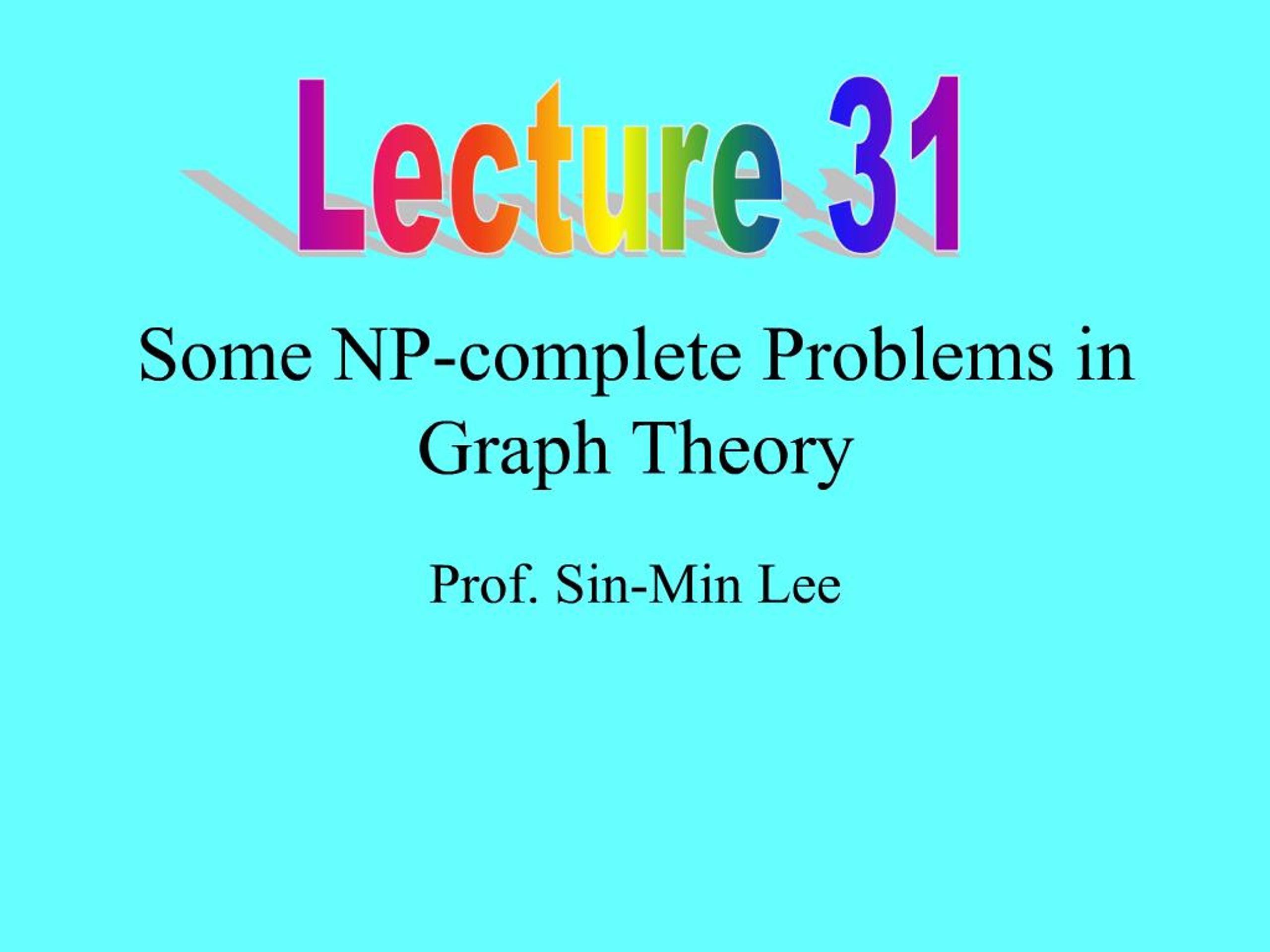 PPT - Some NP-complete Problems in Graph Theory PowerPoint Presentation ...