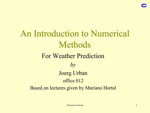 An Introduction to Numerical Methods