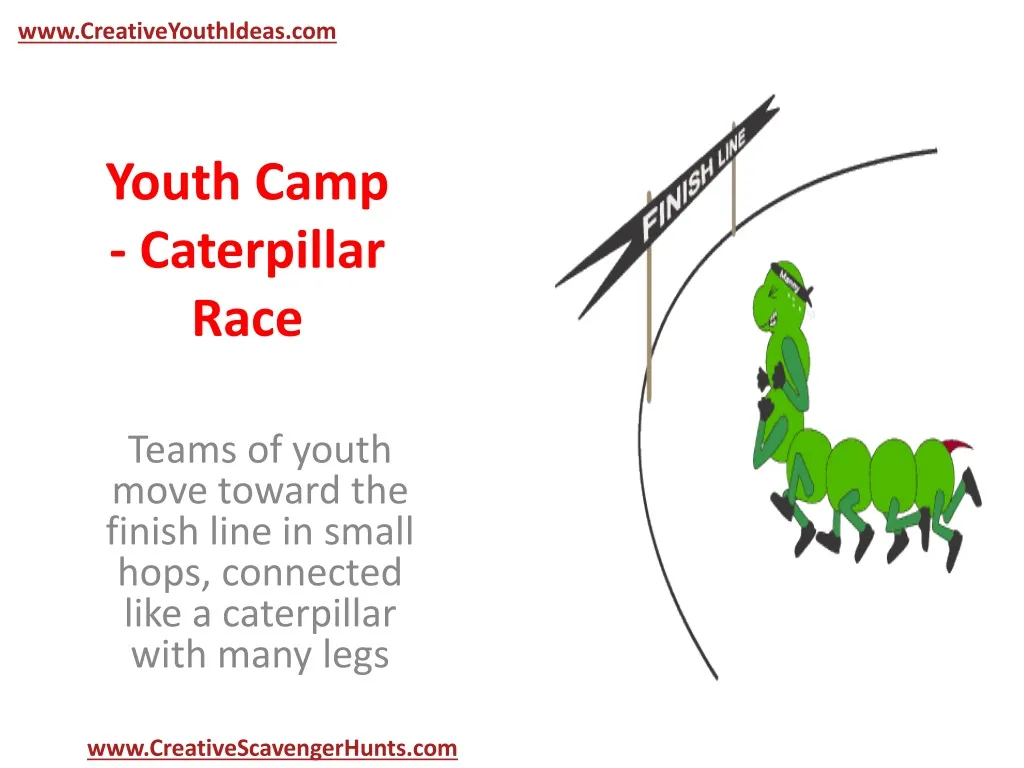 youth camp caterpillar race