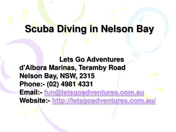 Free Scuba Diving in Nelson Bay, Port Stephens Australia