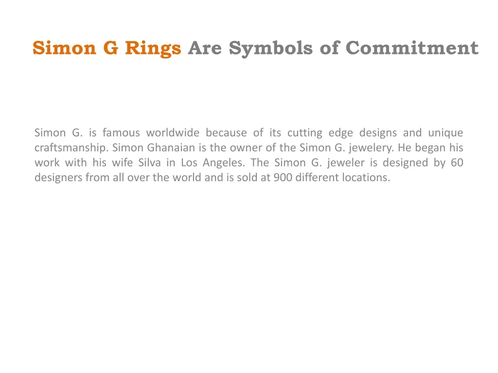 simon g rings are symbols of commitment